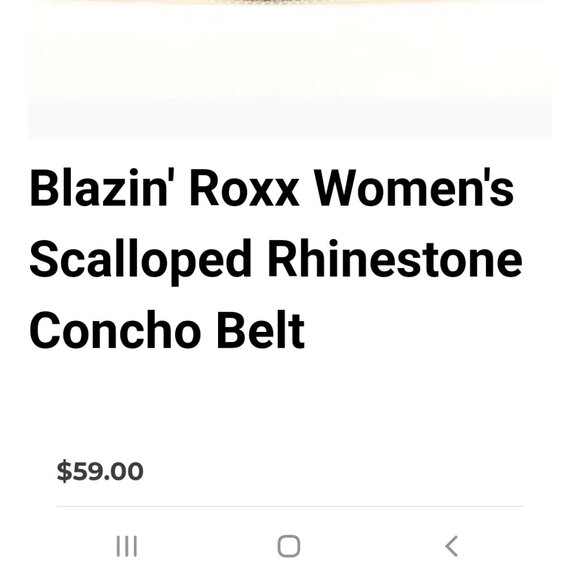 Blazin Roxx Leather Scalloped Rhinestone Concho Belt - Picture 2 of 15